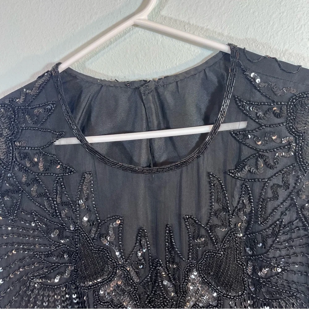 Petra Black Beaded Sequin 2pc Formal Gown Maxi Skirt set size 16 - Picture 11 of 16